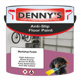 Denny's Floor Paint For Grip Coating Colour- Workshop Purple - Anti-Slip Hardwearing Safe