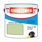 Denny's Plastic Paint For Pipes Colour- Workshop Retro Green - Chemical-Safe Impactproof Durable