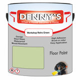 Denny's Floor Paint For Commercial Areas Colour- Workshop Retro Green - High-Traffic Anti-Slip Hardwearing