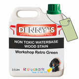 Denny's Stain Paint For Sheds Colour- Workshop Retro Green - Weatherproof Uv-Safe Nourish