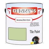 Denny's Tile Paint For Bathroom Tile Colour- Workshop Retro Green - Moistureproof Easy-Clean Makeover