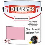 Denny's High Temp Paint For Grilles Colour- Workshop Ribbon Pink - Heatproof Rustguard Durable