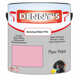 Denny's Floor Paint For Sheds Colour- Workshop Ribbon Pink - Durable Anti-Slip Weatherproof