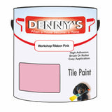 Denny's Tile Paint For Bathroom Tile Colour- Workshop Ribbon Pink - Moistureproof Easy-Clean Makeover