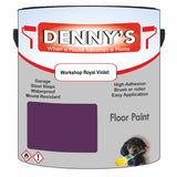 Denny's Floor Paint For Sheds Colour- Workshop Royal Violet - Durable Anti-Slip Weatherproof