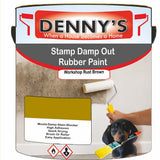 Denny's Waterpoof Paint For Stamp Out Damp Colour- Workshop Rust Brown - Damp-Block Mould-Safe Breathable