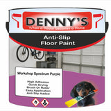 Denny's Floor Paint For Grip Coating Colour- Workshop Spectrum Purple - Anti-Slip Hardwearing Safe