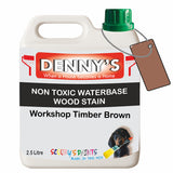 Denny's Stain Paint For Fences Colour- Workshop Timber Brown - Weatherproof Uv-Safe Protect