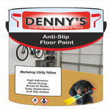 Denny's Floor Paint For Grip Coating Colour- Workshop Utility Yellow - Anti-Slip Hardwearing Safe