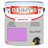 Denny's Floor Paint For Sheds Colour- Workshop Violet - Durable Anti-Slip Weatherproof