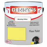 Denny's Floor Paint For Sheds Colour- Workshop Yellow - Durable Anti-Slip Weatherproof