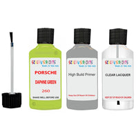 Lacquer metallic paint Porsche 911 Daphne Green Code 260 Scratch Repair Kit