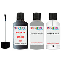 Lacquer metallic paint Porsche 911 Dark Blue Code 33R Scratch Repair Kit
