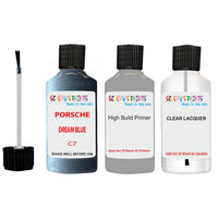 Lacquer metallic paint Porsche 930 Dream Blue Code C7 Scratch Repair Kit
