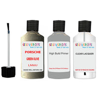 Lacquer metallic paint Porsche Cayenne Green Olive Code Lm6U Scratch Repair Kit