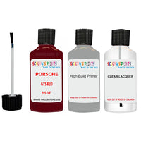 Lacquer metallic paint Porsche Cayenne Gts Red Code M3E Scratch Repair Kit