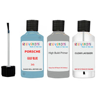 Lacquer metallic paint Porsche Cayman Gulf Blue Code 36 Scratch Repair Kit