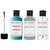 Lacquer metallic paint Porsche Cayman Ipanema Blue Code Z72 Scratch Repair Kit