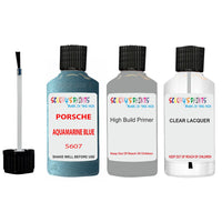 Lacquer metallic paint Porsche Other Models Aquamarine Blue Code 5607 Scratch Repair Kit