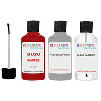 Touch Up Paint For ISUZU ISUZU ( OTHERS ) MAGMA RED Code 675 Scratch Repair