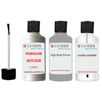 Lacquer metallic paint Porsche Carrera Arctic Silver Code L92U Scratch Repair Kit