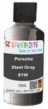 scratch and chip repair for damaged Wheels Porsche Steel Gray Silver-Grey