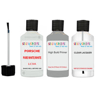 Lacquer metallic paint Porsche Cayenne S Hybrid Pure White/White Code Lc9A Scratch Repair Kit