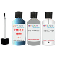Lacquer metallic paint Porsche Other Models Azzurro California Code 3F3 Scratch Repair Kit
