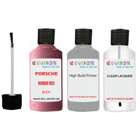 Lacquer metallic paint Porsche 968 Rimber Red Code 83Y Scratch Repair Kit