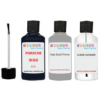 Lacquer metallic paint Porsche 911 Sea Blue Code D3 Scratch Repair Kit