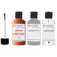 Touch Up Paint For ISUZU ISUZU ( OTHERS ) SUNBURST ORANGE Code 735 Scratch Repair