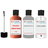 Touch Up Paint For ISUZU ISUZU ( OTHERS ) SUNBURST ORANGE Code 766 Scratch Repair