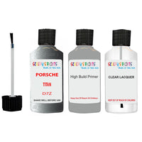 Lacquer metallic paint Porsche Cayman Titan Code D7Z Scratch Repair Kit