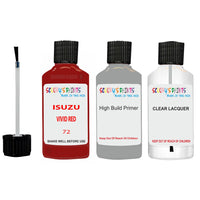 Touch Up Paint For ISUZU PICK UP TRUCK VIVID RED Code 72 Scratch Repair