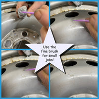 Alloy Wheel Rim Paint Repair Kit For Fiat Titanio Diamantato Silver-Grey