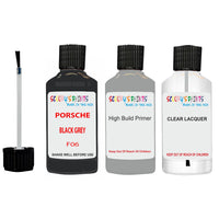 Lacquer metallic paint Porsche Other Models Black Grey Code F06 Scratch Repair Kit