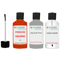 Lacquer metallic paint Porsche 911 Blood Orange Code 23 Scratch Repair Kit
