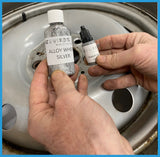 Alloy Wheel Rim Paint Repair Kit For Porsche Titanium Dark Silver-Grey