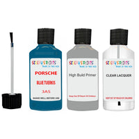 Lacquer metallic paint Porsche Boxster Blue Tuerkis Code 3As Scratch Repair Kit