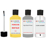 Lacquer metallic paint Porsche 912 Bright Yellow Code 62 Scratch Repair Kit