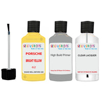 Lacquer metallic paint Porsche 911 Bright Yellow Code 62 Scratch Repair Kit