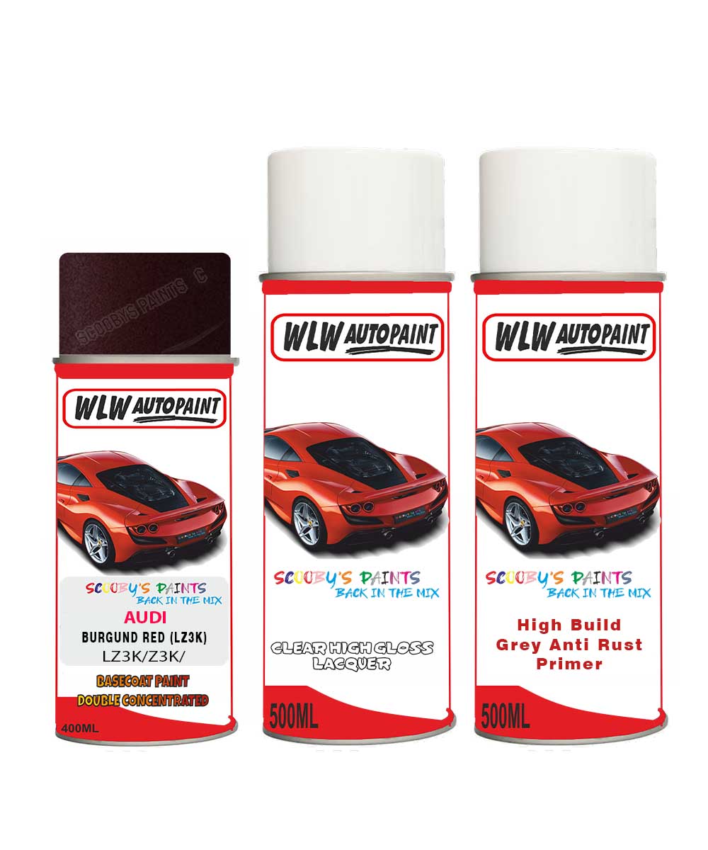 Paint For AUDI S8 BURGUND RED code: LZ3K Car Aerosol Spray Paint 2001 ...