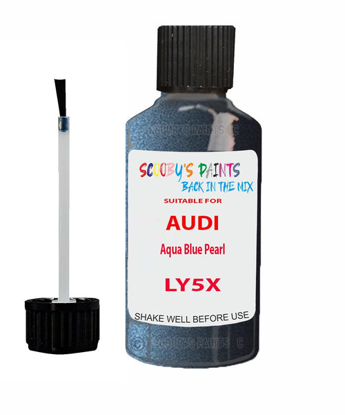 Paint For Audi A6 Aqua Blue Pearl Code LY5X Touch Up Paint Scratch Stone Chip Kit