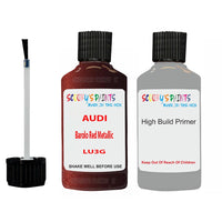 Anti Rust Primer Undercoat Audi Rs E-Tron Barolo Red Metallic Code LU3G Touch Up Paint Scratch Stone Chip Kit