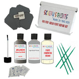 stone chip fix paint panel Audi A6 Chronos Gray Metallic Code LX7G Touch Up Paint Scratch Stone Chip Kit