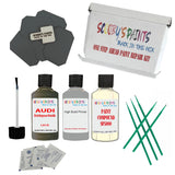 stone chip fix paint panel Audi S8 Distriktgruen Metallic Code LX7A Touch Up Paint Scratch Stone Chip Kit