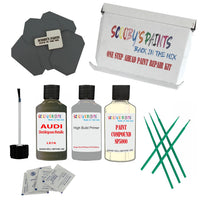 stone chip fix paint panel Audi A4 Distriktgruen Metallic Code LX7A Touch Up Paint Scratch Stone Chip Kit