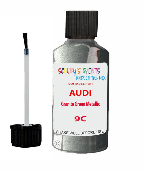 Paint For Audi R8 Granite Green Metallic Code 9C Touch Up Paint Scratch Stone Chip Kit