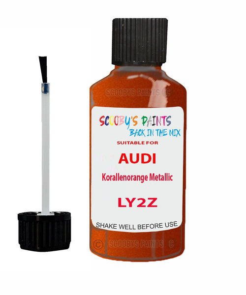 Paint For Audi Q2 Korallenorange Metallic Code LY2Z Touch Up Paint Scratch Stone Chip Kit
