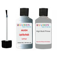 Anti Rust Primer Undercoat Audi A3 Liquid Blue Metallic Code LY5J Touch Up Paint Scratch Stone Chip Kit